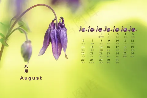 2017年8月日历大图