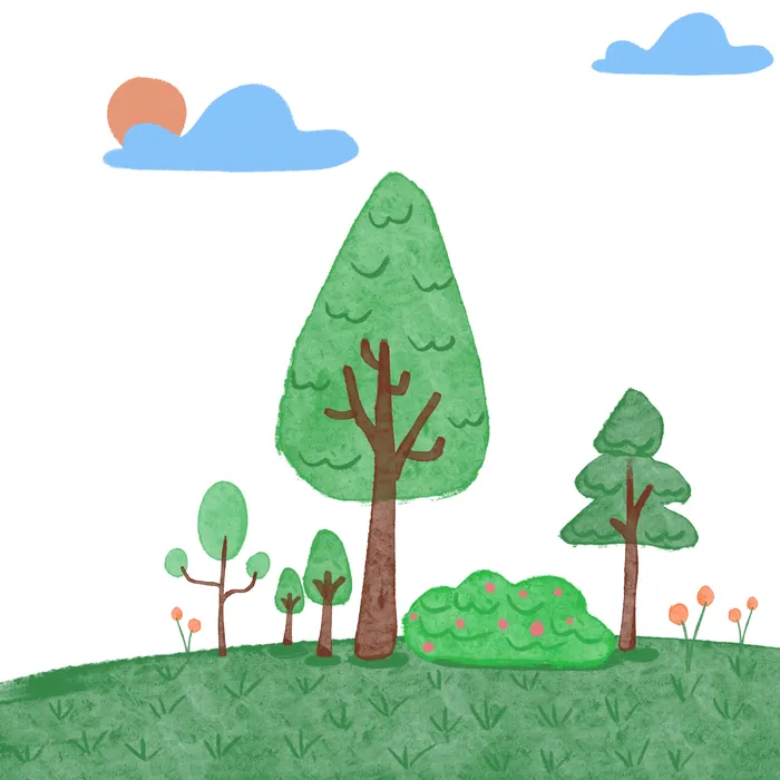 春天树木绿树元素psd模版下载