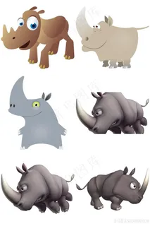 卡通犀牛免抠素材