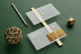 设计现代名片样机绿色背景