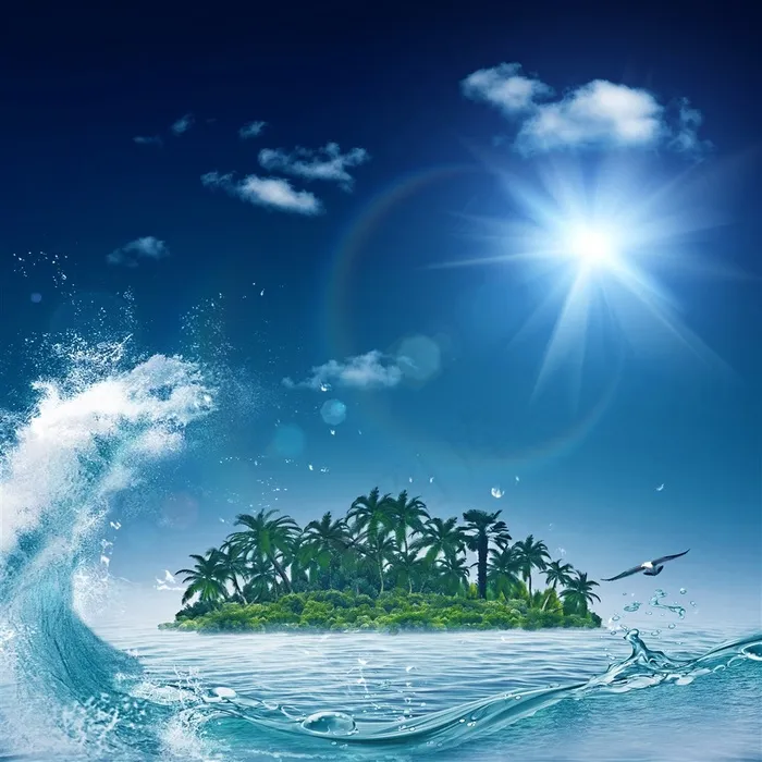 唯美大海天空景色高清素材