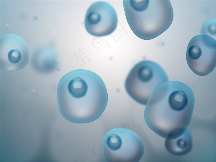 淡蓝色单体生物细胞背景高清图片