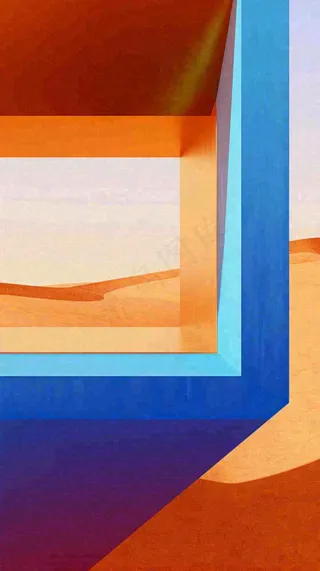 沙漠天空扁平矩形色彩背景