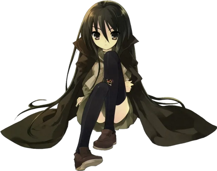 黑色服饰女孩素材卡通