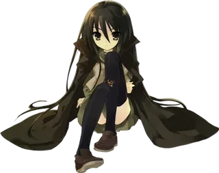 黑色服饰女孩素材卡通