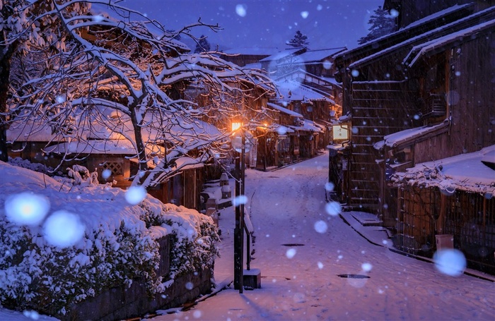 日本乡村雪景