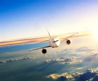 在天空中飞行的客机高清图片航天宇宙