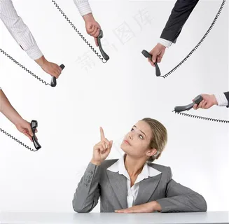 商务接电话思考表情图片