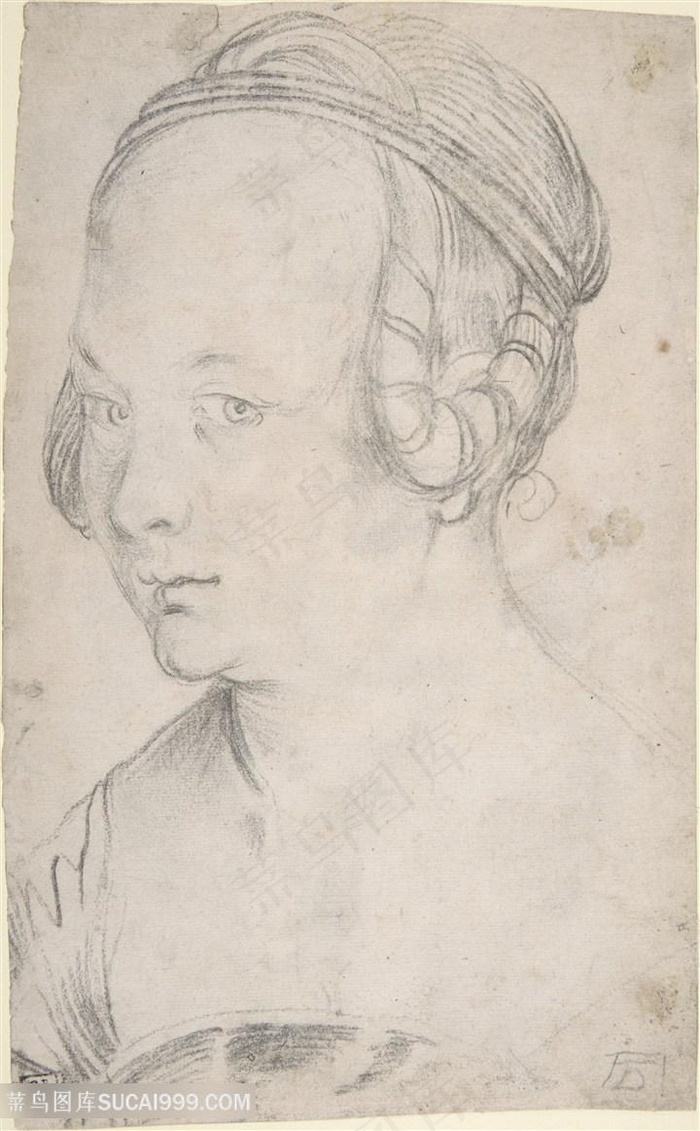 丢勒手绘女性唯美插画