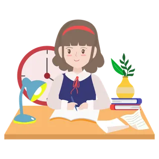 赶作业的学生矢量图 学习