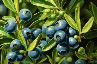 一束蓝莓插画