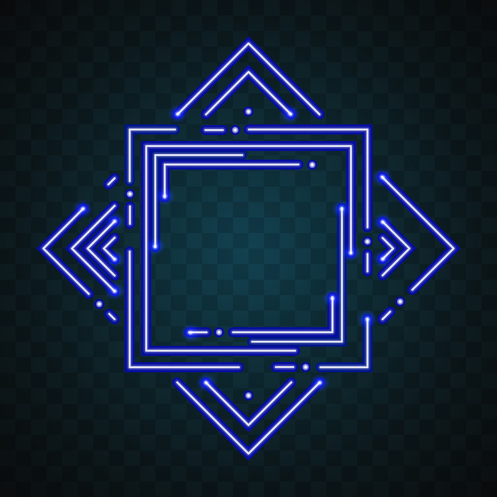 异形科技感发光边框 电商霓虹灯光