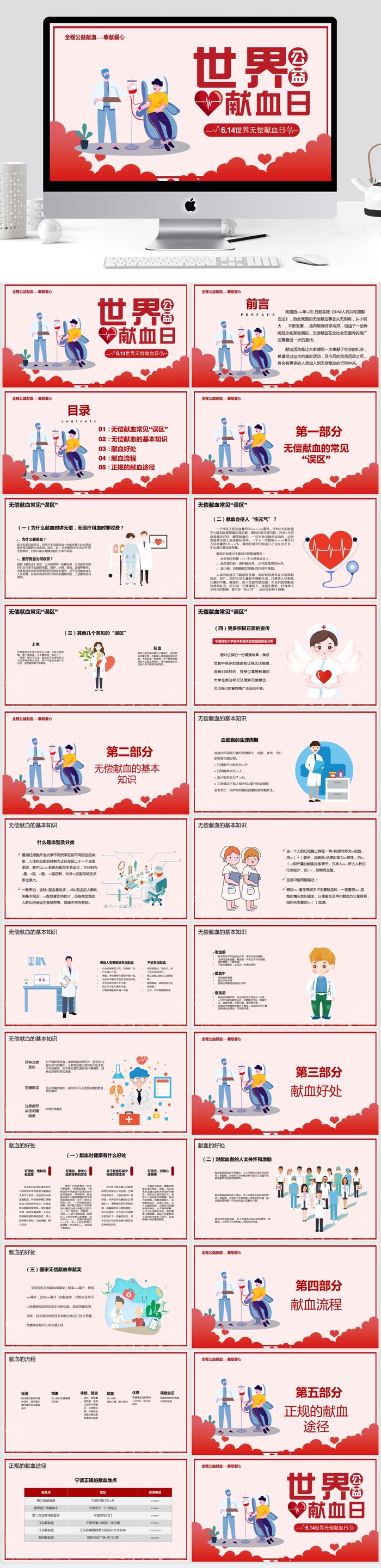 无偿献血世界献血日PPT模板