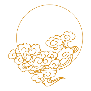 中国风中式传统祥云图案国潮古风边框云纹装饰元素PNG免抠素材图