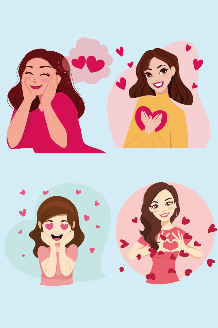 AI矢量女士人物插画