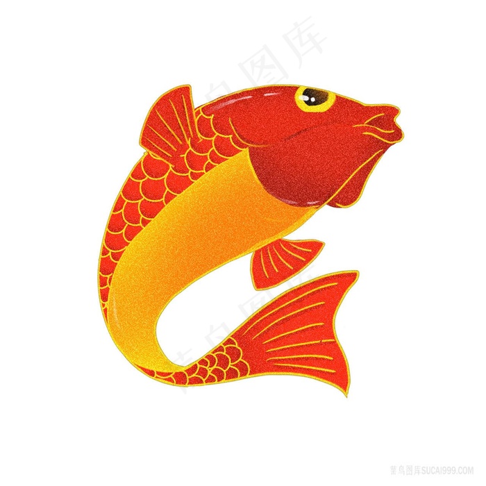 卡通手绘锦鲤png素材图片