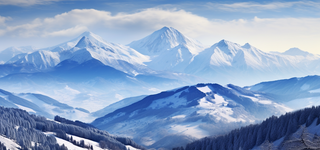 全景远景远处的雪山背景摄影图