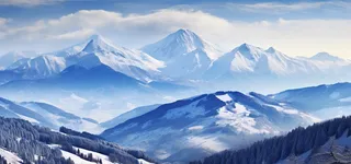 全景远景远处的雪山背景摄影图