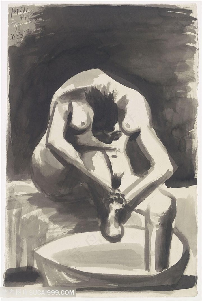 毕加索裸体素描艺术装饰画