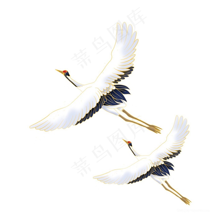 国潮风仙鹤素材