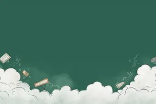 黑板云朵学习粉笔背景