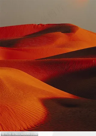 西藏人文风光-夕阳下金色的沙漠