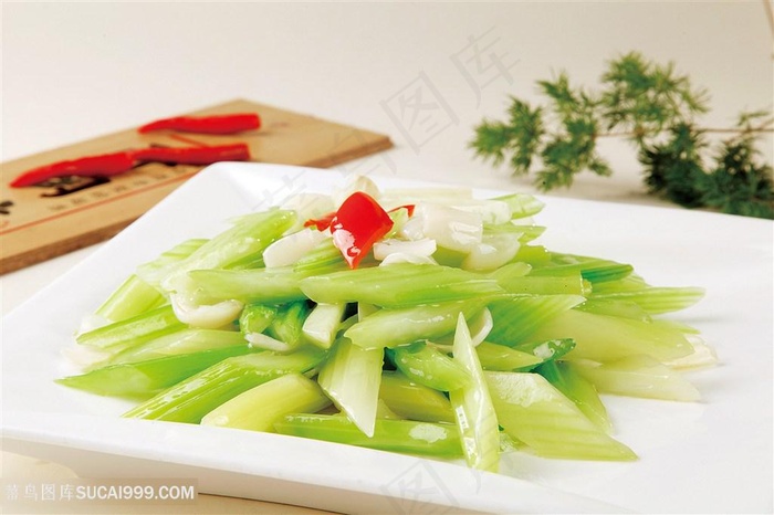 西芹百合西芹炒百合虾球炒百合