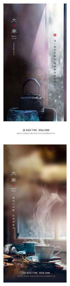 地产大寒海报模板