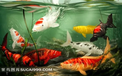 美丽的金鱼摄影素材