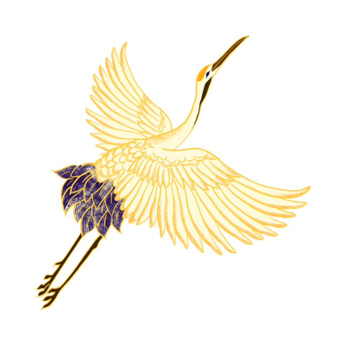 中国风古典中式国潮风手绘飞鹤图案仙鹤装饰素材PNG免抠插画元素