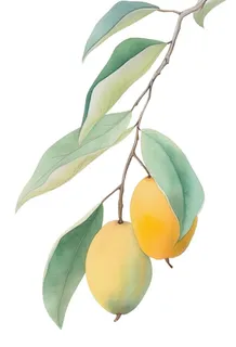 芒果水彩元素 芒果水彩元素