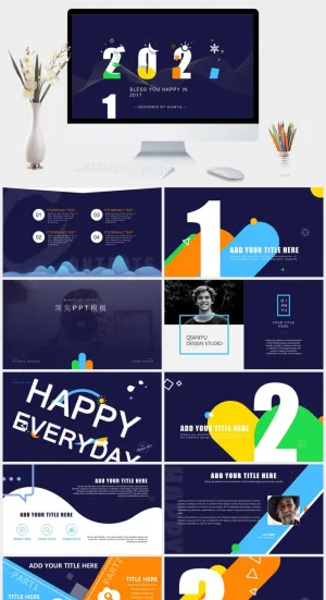 创意清新企业工作总结PPT模板预览图