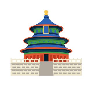 复古中国风国潮古建筑插画手绘高楼古塔AI素材亭子png免抠图