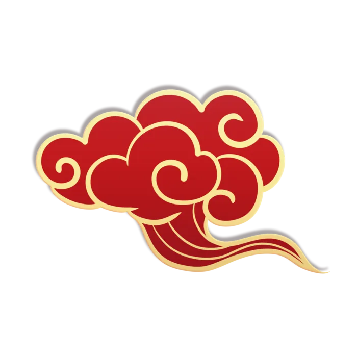 大气中国风祥云国潮风金边立体云朵剪纸创意装饰元素PNG免抠素材