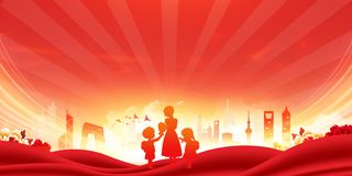 红色感恩中秋节遇教师节展板