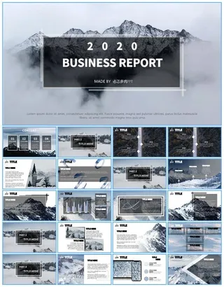 自然大气欧美杂志风商务工作总结项目报告ppt模板