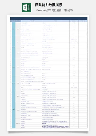 团队能力数据指标