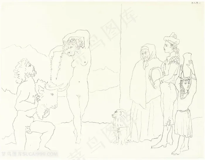 毕加索素描时尚*挂画