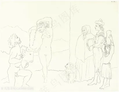 毕加索素描时尚*挂画