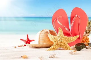 时尚夏日沙滩景色高清图