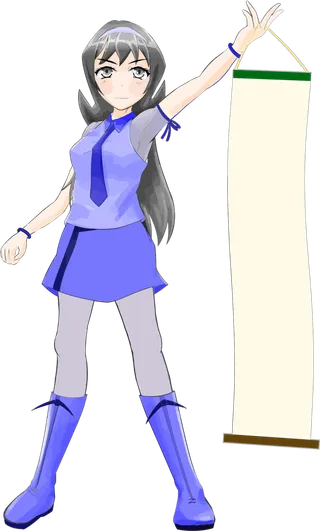 紫色女孩卷轴卡通人物