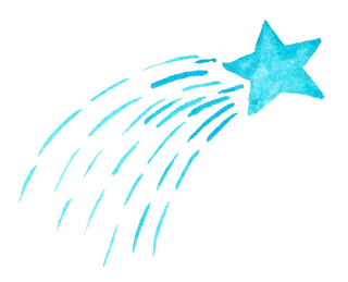 免扣元素 手绘水彩流星形状