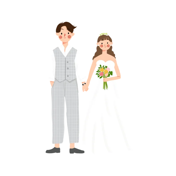 婚纱卡通人物婚礼白纱结婚婚纱摄影手绘