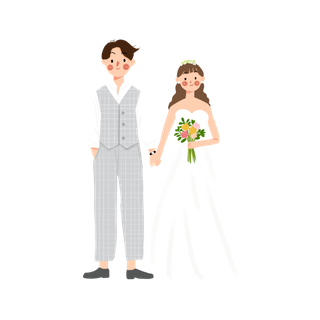 婚纱卡通人物婚礼白纱结婚婚纱摄影手绘