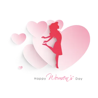 38妇女节三八女神女王粉色花朵玫瑰艺术字设计png免抠ps素材