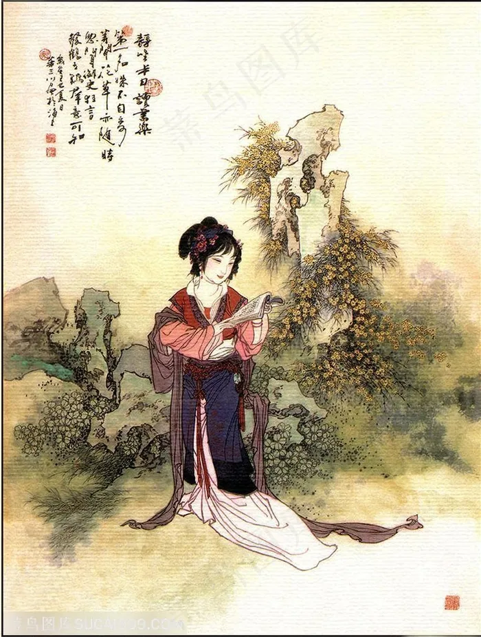 古代仙女仕女工笔画
