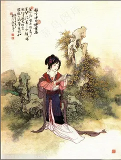 古代仙女仕女工笔画