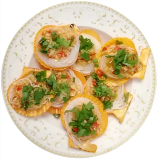 上汤蒸蒜蓉剁椒葱花香菜粉丝扇贝免抠元素