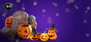 卡通万圣节蓝色背景