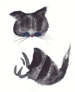 水墨猫高清美图素材